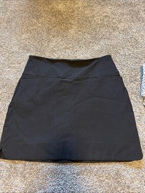 High-Waist Black Mini Skort